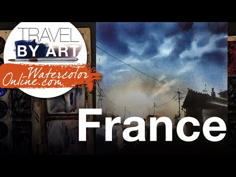 #268 Travel By Art, Ep. 120: Ligueil, France (Watercolor Cityscape Demo)