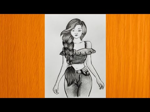 How to a girl with braided hair || girl drawing ||pencil drawing || fashion girl drawing ||drawing