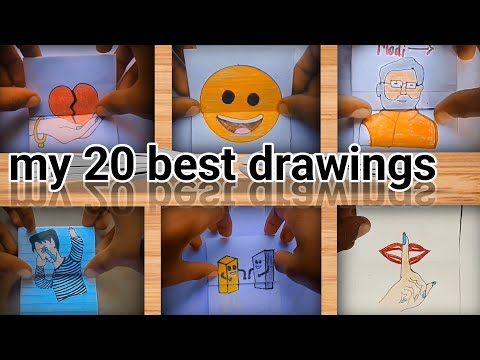 my 20 best drawings ll 20 best drawings  #foldingpaperdrawing#vishesh979