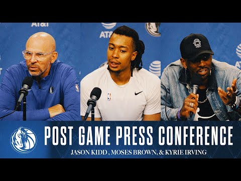 Jason Kidd, Moses Brown, & Kyrie Irving | Post Game vs CHA | 02/27/25