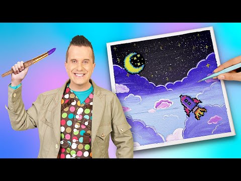 DIY Mosaic Astronaut & Painting Space wit Mr.Maker🎨 Unusual Easy Technique by Imagine PlayWorld