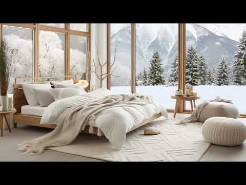 Winter Bedroom Cozy Ambience Snowing Study Instrumental 1 Hour