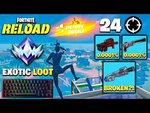 Fortnite Reload | High Kill Solo UNREAL Ranked Win Gameplay (Keyboard & Mouse ASMR) RARE EXOTIC LOOT