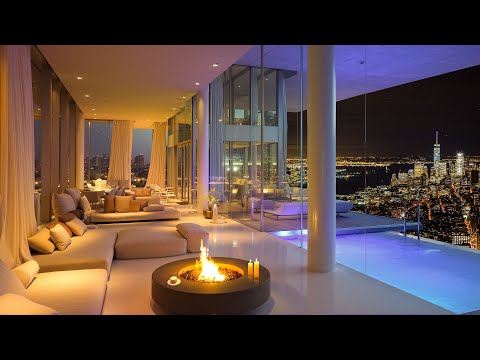 Luxury Night City Apartment 🛌🎷 | Infinity Pool & City Skyline for Deep Sleep & Relaxation