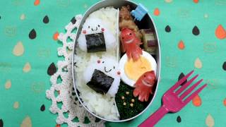 【 キャラ弁・デコ弁 】こにぎりちゃん ソーセー人添え 弁当 【 obento / Kyaraben 】サニポケ の 簡単 カワイイ お弁当作り♪