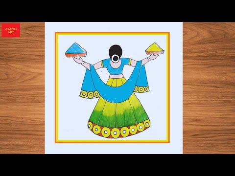 Happy Holi Drawing || Creating a Colorful Holi Festival Drawing Step-by-Step Tutoria || Happy holi