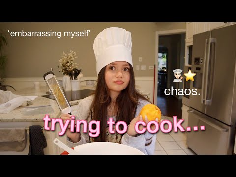 attempting to cook a five-course meal *for the first time*