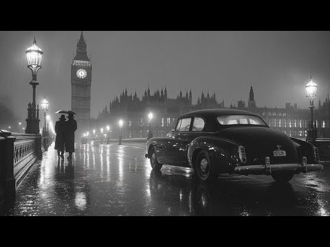 Swing Era Jazz 🌉 Black & White London Night Mood ☔️ Timeless Vintage Jazz Music for Reflection