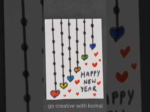 Beautiful Handmade Happy New Year card 2025 / New year greeting card / Easy greeting card #shorts