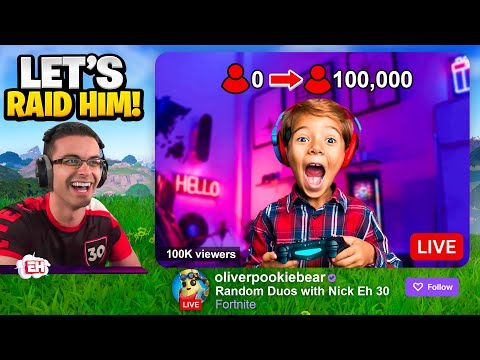 We raided this kid with 100,000 viewers!