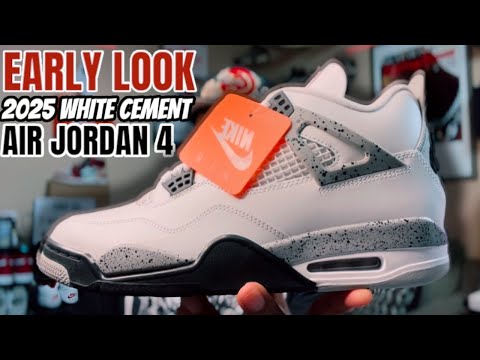 FIRST LOOK AT THE 2025 AIR JORDAN 4 WHITE CEMENT, GET READY TO TAKE THEM Ls !!