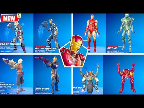 New IRON MAN (Fortnite Item Shop Today) doing Glitched Built-In Emotes & Funny Dances