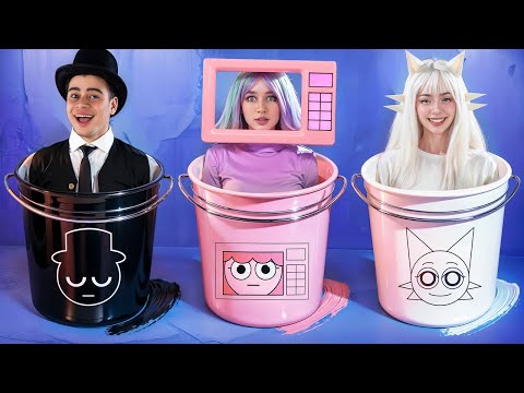 Incredibox Sprunki One Color Challenge! SPRUNKI Build a Tiny House | Black vs PINK vs White