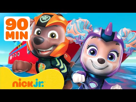 PAW Patrol Best Moments on the Sea Patroller! w/ Zuma & Coral 🚐 1 Hour | Nick Jr.