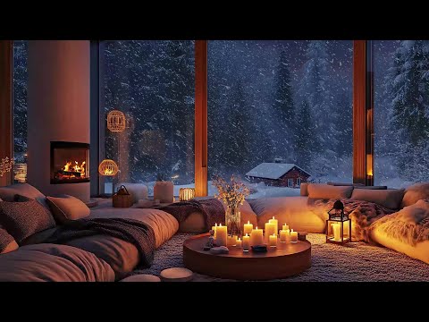 Soothing Fire Sounds & Winter Snow | CozyCabin Ambience for Calm & Peaceful Relaxation 💤