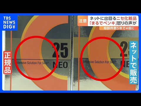 「まるでペンキ」5年間で相談件数は4倍　急増する「ニセ化粧品」　健康被害のおそれも｜TBS NEWS DIG