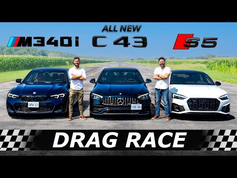 2023 AMG C43 vs BMW M340i vs Audi S5 // DRAG & ROLL RACE