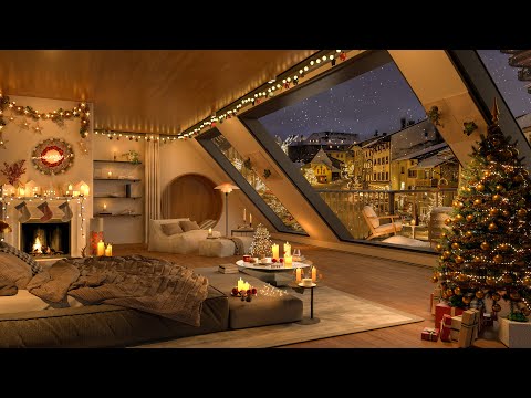 Holiday Jazz Haven 2025 🎄 | Warm Fireplace Glow & Tranquil Christmas Melodies in a Cozy Bedroom