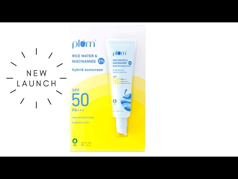 New Launch Plum Rice water & 2% Niacinamide Hybrid Sunscreen | Review