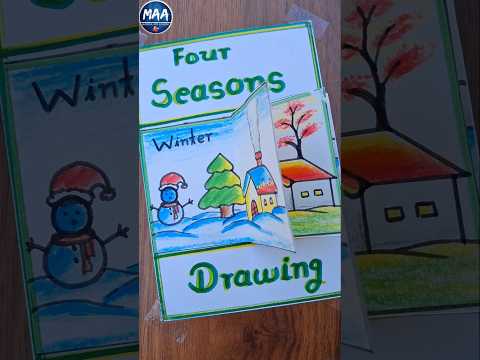 Four Seasons Drawing | Four Seasons Scenery project #shorts #short #youtubeshorts #viral #trending