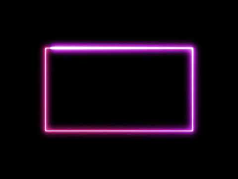 Simple Magenta Pink Neon Light Rectangle Frame on Black Background | Free 4K Loop Animation Footage