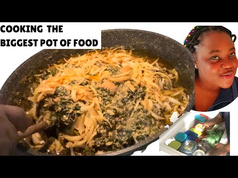 Cooking the biggest pot of Ndolle and  Eru| Hubby helped me +  how I prep my food abroad