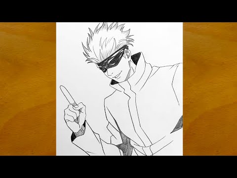 How to Draw Gojo Satoru Step-by-Step || Easy Anime Sketch || Jujutsu Kaisen Drawing