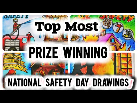 National Safety Day Drawing easy,4th March| Safety Day Poster Drawing| Safety First drawing