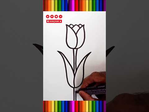 how to draw a tulip flower #drawing #trending #shorts