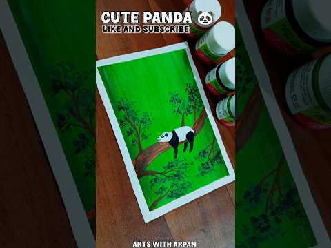 CUTE PANDA DRAWING 🐼 | Arts With Arpan #shorts #watercolor #panda  #art #youtubeshorts