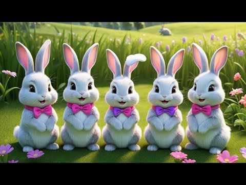 Five Little Bunnies Jumping on the Ground Rhyme Song | Popular Nursery Rhyme  Educational Kids Songs