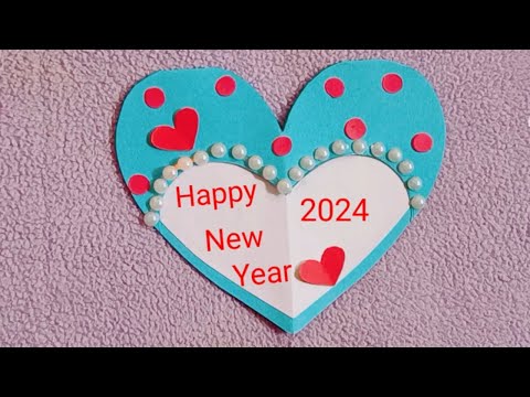 new year greeting card making/ handmade new year card/new year greeting card 2024/diy new year card