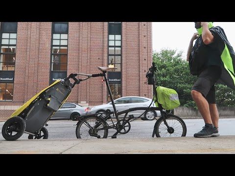 bike, rain, and grocery shopping