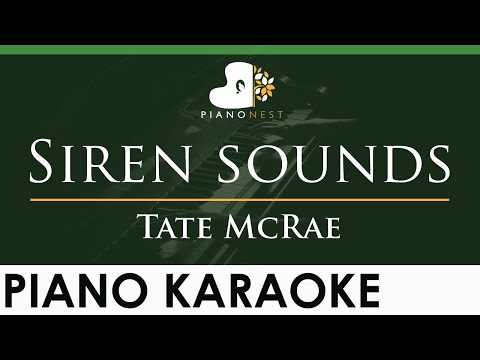 Tate McRae - Siren sounds - LOWER Key (Piano Karaoke Instrumental)