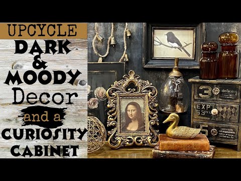 DIY Craft Dark Academia Cottage Core Curiosity Cabinet Upcycle