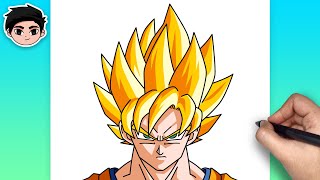 How To Draw GOKU Super Saiyan | Dragon Ball - For Beginners Easy Step By Step Tutorial