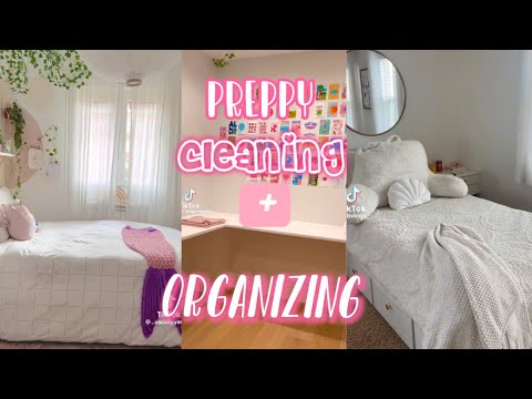 preppy cleaning and and organizing |  tiktok compilation | 🛍️☀️🌴🫶🏽🩷 |