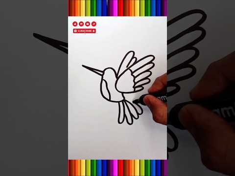 how to draw a humming bird #drawing #birds #shorts