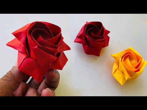 How To Make Beautiful Rose Flower | Diy Paper Rose Flower Origami