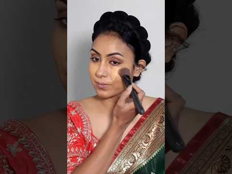 Bengoli Wedding Guest Makeup Look ❤️  #redandgreensareemakeup #weddingguestmakeup #makeuptutorial