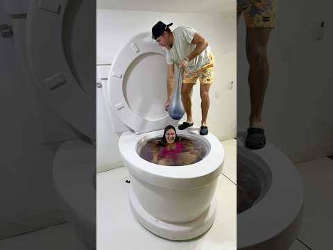 MEAN MAN TRICKED Me with Balloon Prank in the Worlds Largest Toilet #shorts