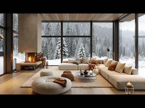 ❄️ Warm Winter Apartment Ambience | Smooth Jazz & Fireplace Sounds for Studying & Relaxation