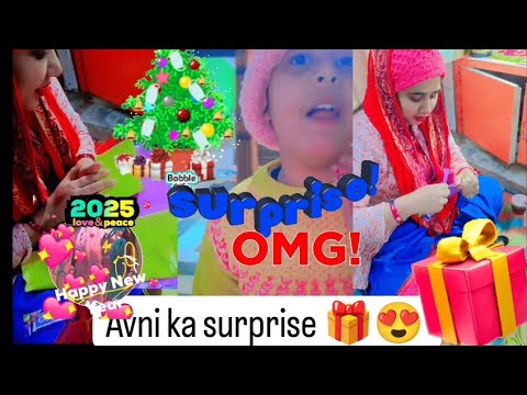 avni ne💯diya mami✨❣️😘ko gift #surprise #mamibhanji #trending #viralvideo #minivlog #new #newyearvlog