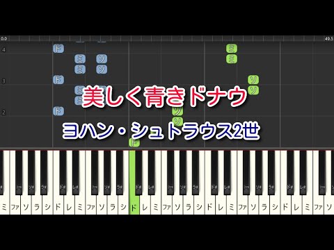 【クラシック】美しく青きドナウ（ピアノ）ヨハン・シュトラウス2世　ハ長調　やさしいアレンジ