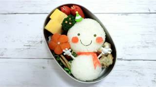 【 キャラ弁・デコ弁 】 雪だるま弁当　【 obento / Kyaraben 】サニポケ の 簡単 カワイイ お弁当作り♪