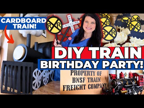 How I DIYed an EPIC Train Birthday Party on a BUDGET! 🚂 DIY Cardboard Steam Train Tutorial