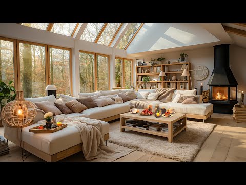 Cozy Living Room Haven - Gentle Sunlights & Soothing Piano Jazz  Music for Focused Work 🔥🎹