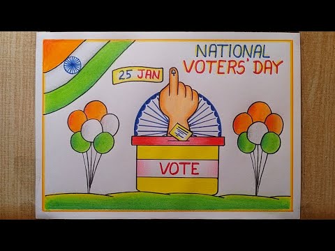 National Voters day drawing| National Voters' day poster drawing| Voters Awareness drawing easy