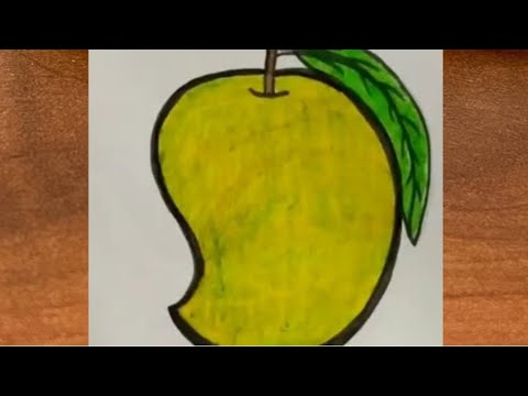 How to draw mango step by step / mango drawing and colouring / National fruit drawing / Easy drawing