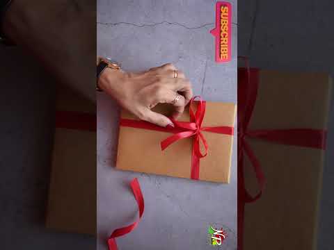 Easy Way to Wrap a Ribbon on a Christmas Gift Box | How to Wrap a Gift with Ribbon Easy #christmas